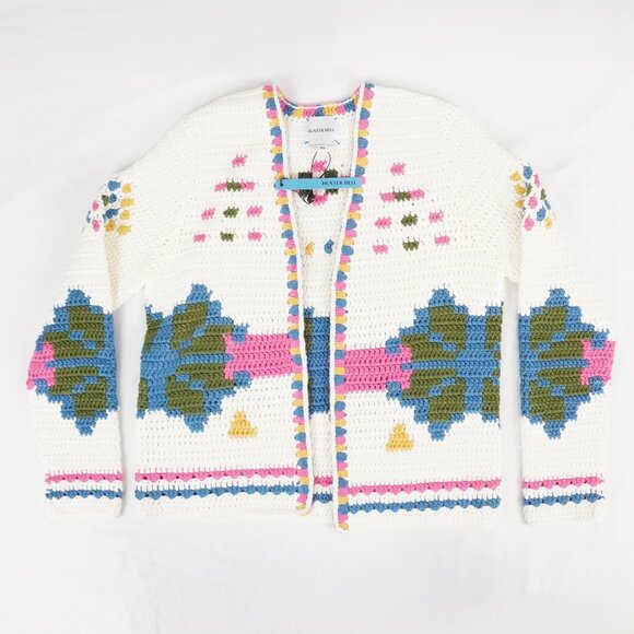 Hunter Bell Callen Knit Long-Sleeve Cardigan In Pink Multi - Size XS (NWT) - Picture 1 of 9